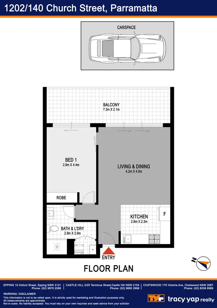 Floorplan of Homely apartment listing, 1202/140 Church Street, Parramatta NSW 2150