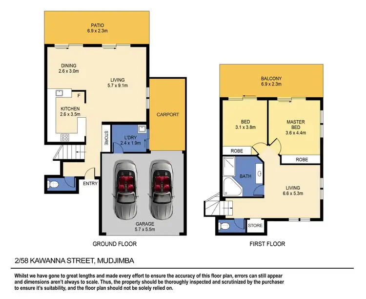 Floorplan of Homely townhouse listing, 2/58 Kawanna Street, Mudjimba QLD 4564
