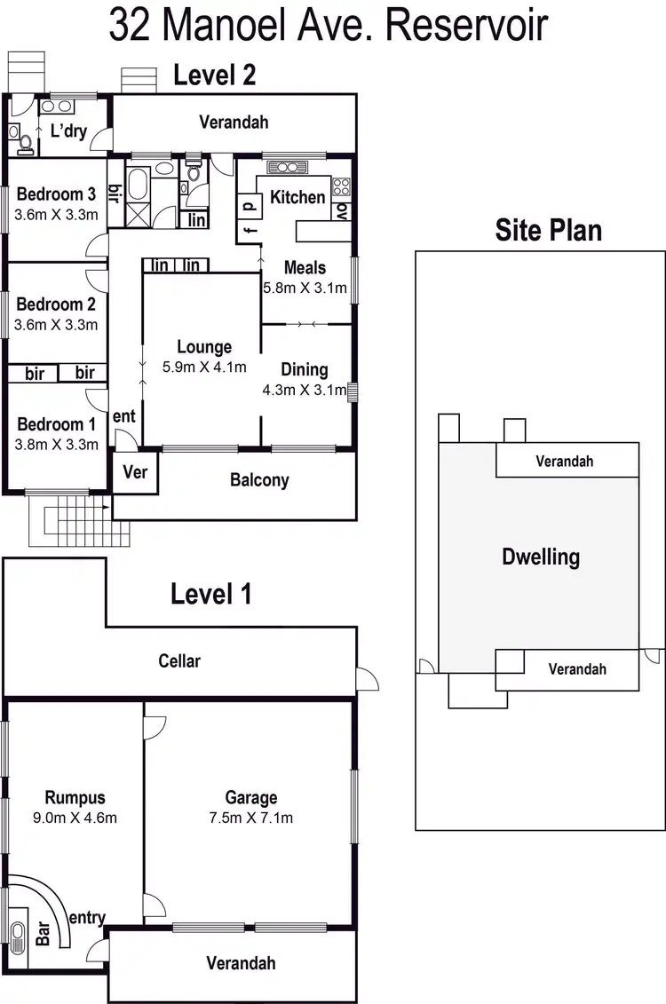 Floorplan of Homely house listing, 32 Manoel Avenue, Reservoir VIC 3073