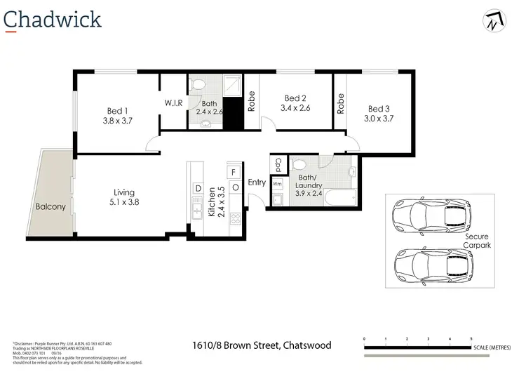 Floorplan of Homely apartment listing, 1610/8 Brown Street, Chatswood NSW 2067