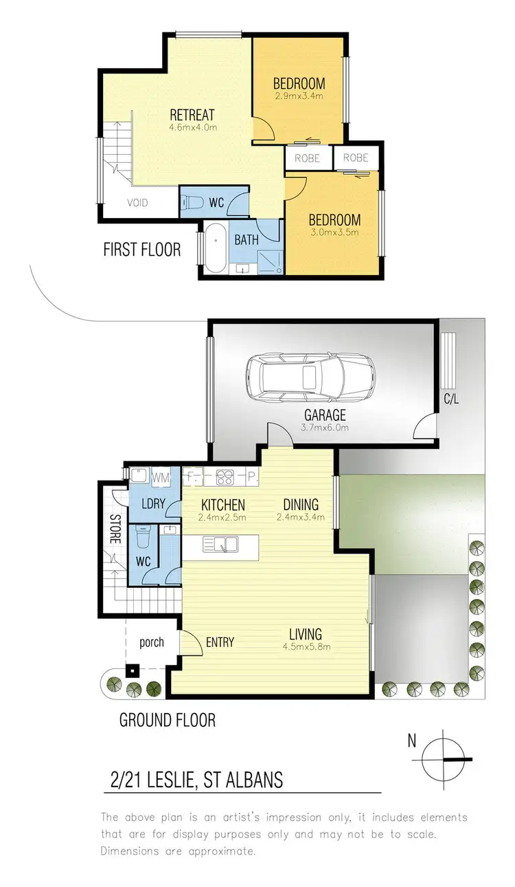 Floorplan of Homely townhouse listing, 2/21 Leslie Street, St Albans VIC 3021