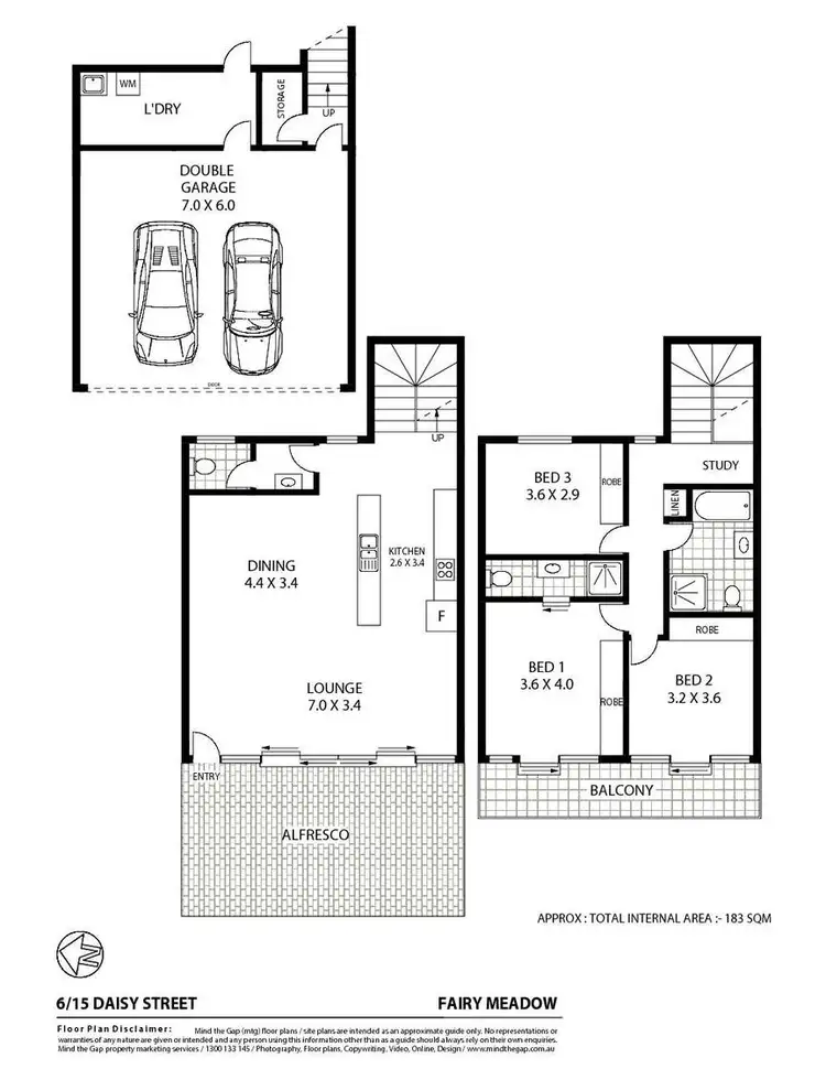 Floorplan of Homely townhouse listing, Unit 6/15 Daisy Street, Fairy Meadow NSW 2519
