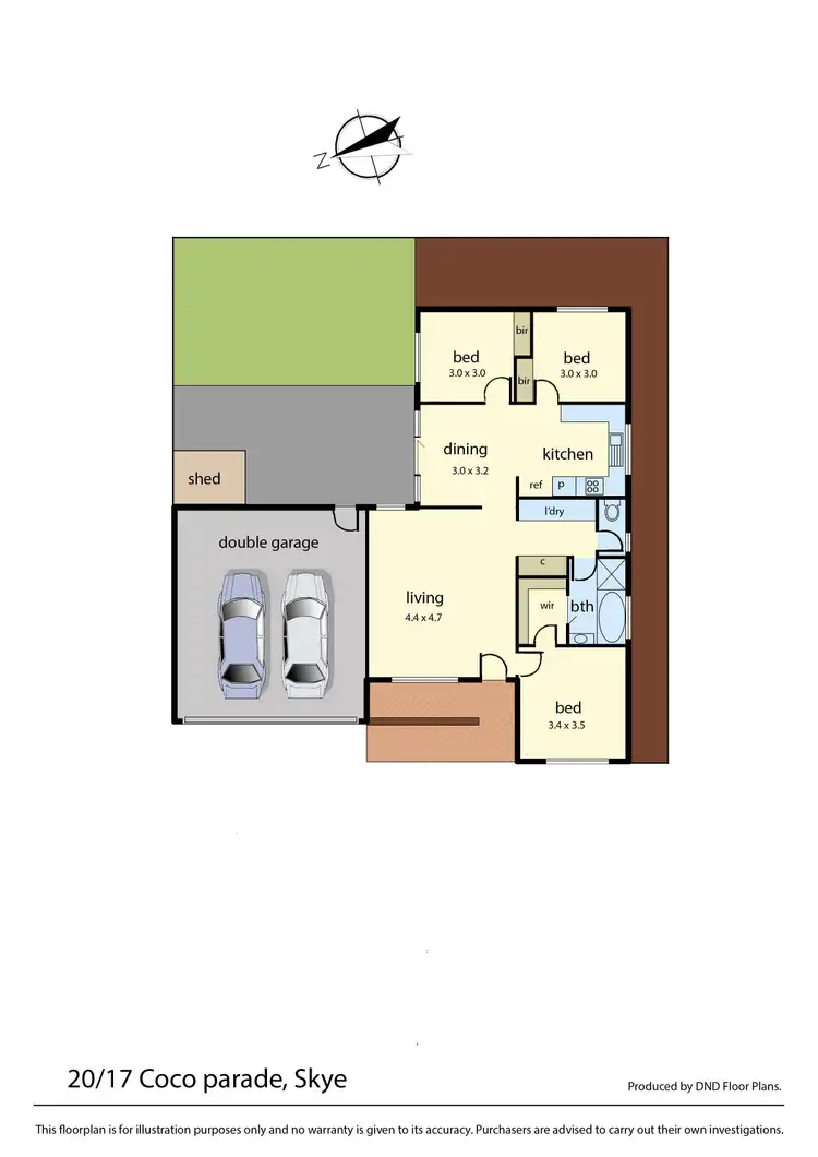Floorplan of Homely unit listing, 20/17 Coco Parade, Skye VIC 3977