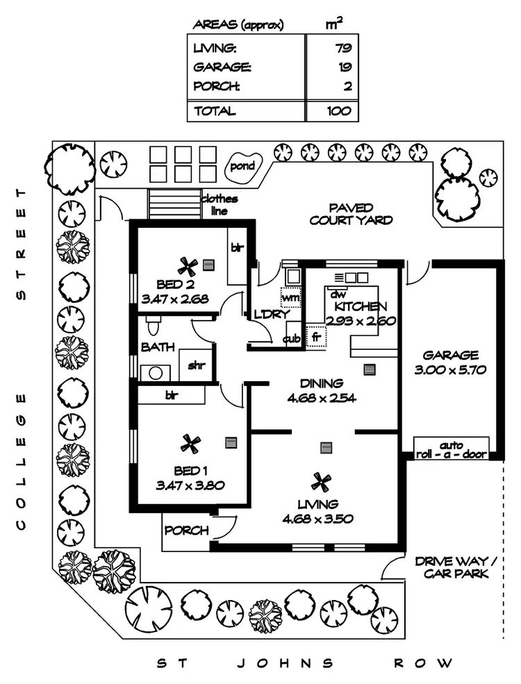 Floorplan of Homely unit listing, 1/5 St Johns Row, Glenelg SA 5045
