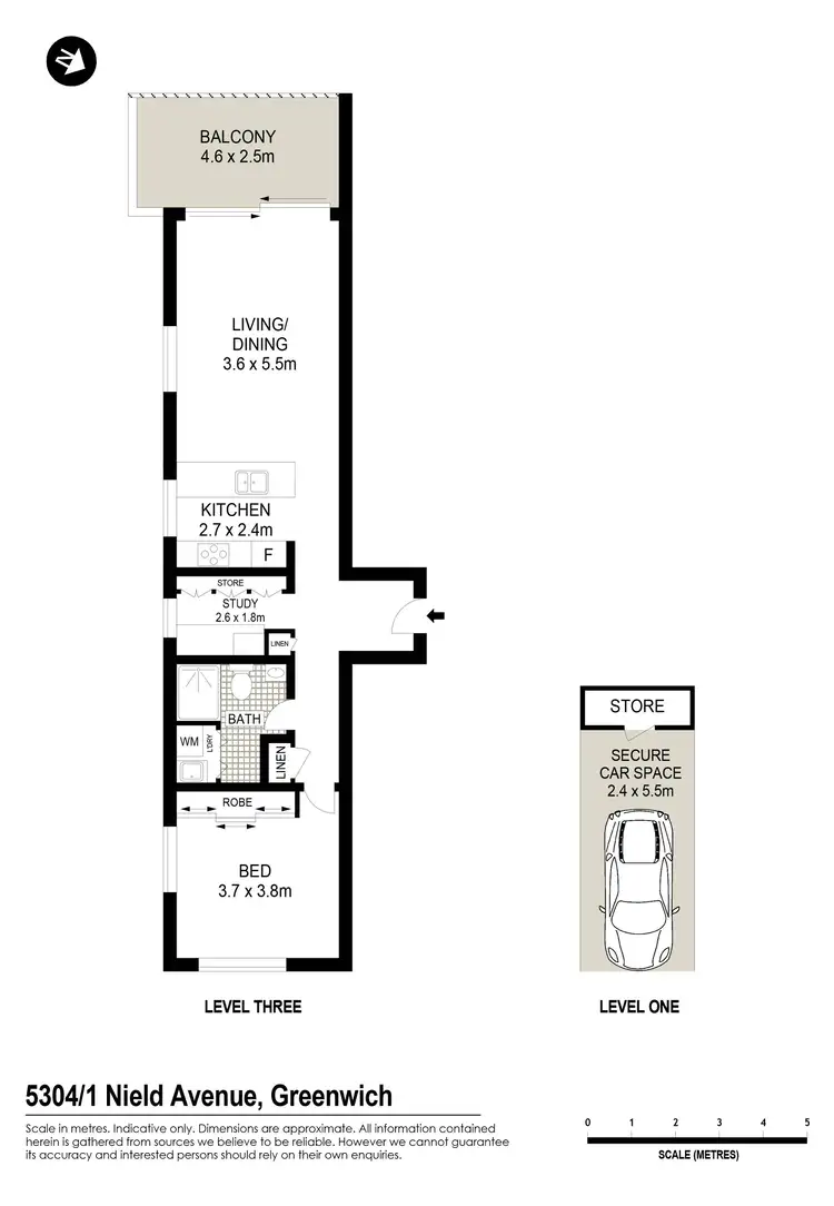 Floorplan of Homely apartment listing, 5304/1 Nield Avenue, Greenwich NSW 2065