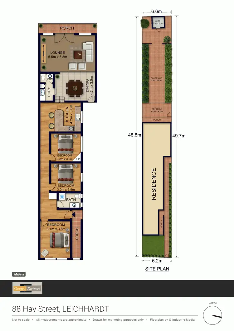 Floorplan of Homely semi-detached listing, 88 Hay Street, Leichhardt NSW 2040