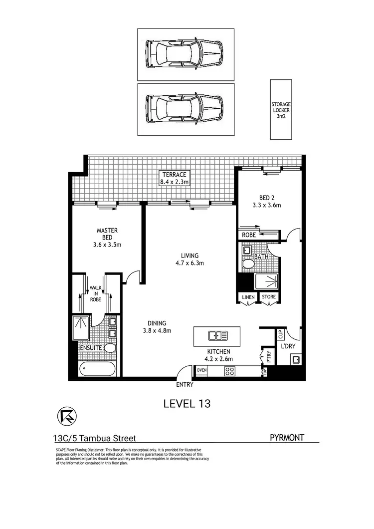 Floorplan of Homely apartment listing, 13C/5 Tambua Street, Pyrmont NSW 2009