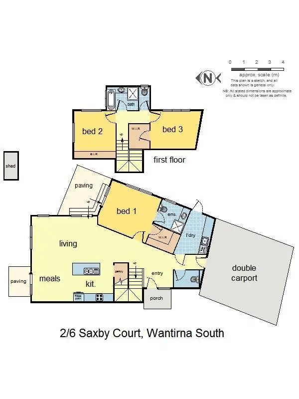 Floorplan of Homely townhouse listing, 2/6 Saxby Court, Wantirna South VIC 3152