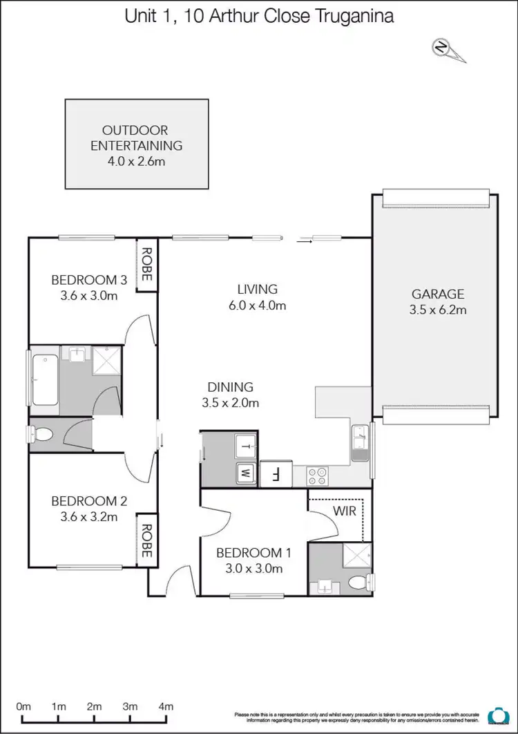 Floorplan of Homely unit listing, 1/10 Arthur Close, Truganina VIC 3029