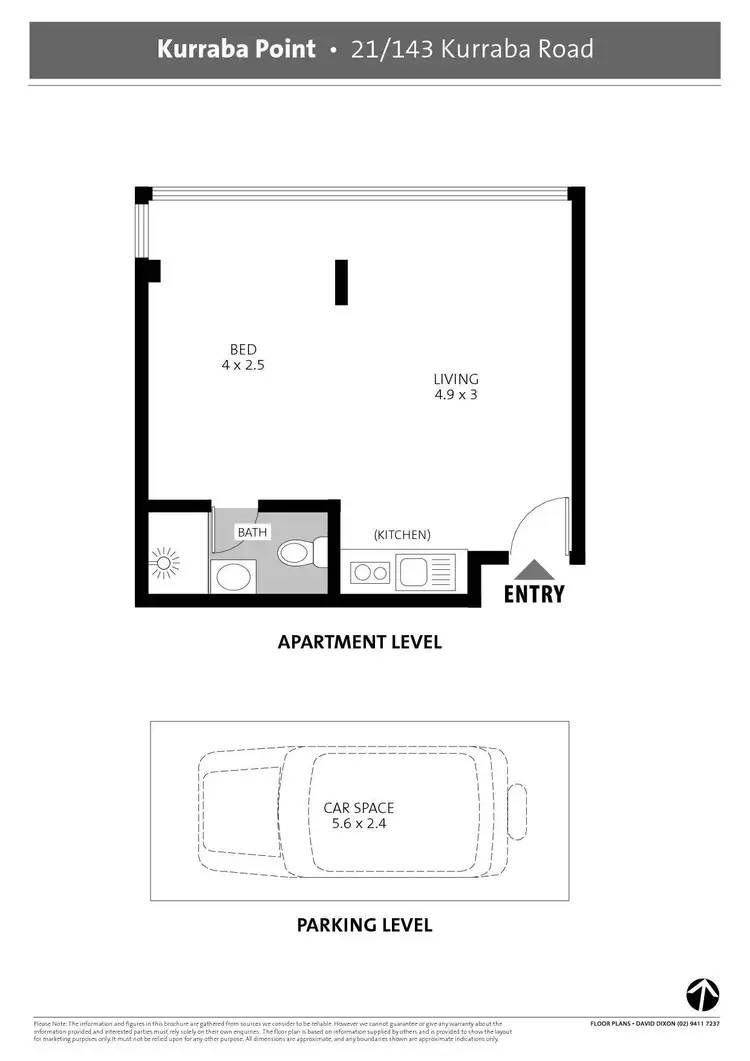 Floorplan of Homely studio listing, 21/143 Kurraba Road, Neutral Bay NSW 2089