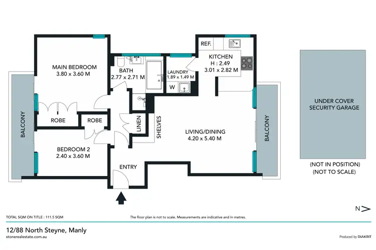 Floorplan of Homely apartment listing, 12/88 North Steyne, Manly NSW 2095