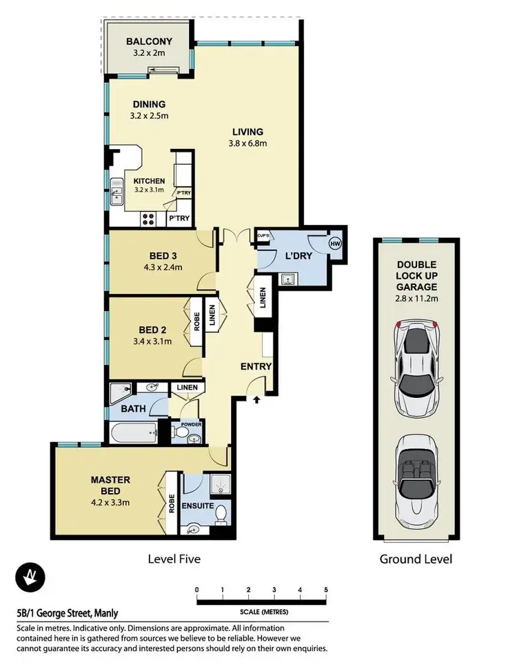 Floorplan of Homely apartment listing, Unit 5B/1 George Street, Manly NSW 2095