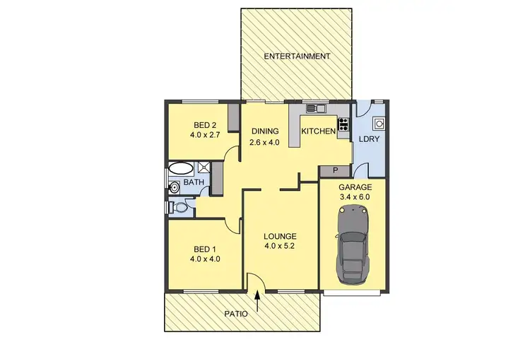 Floorplan of Homely unit listing, 1/7 Jasper Close, Wodonga VIC 3690