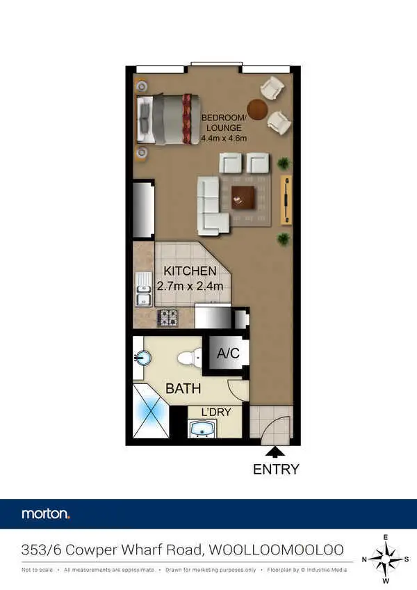Floorplan of Homely studio listing, Level 3/353/6 Cowper Wharf Roadway, Woolloomooloo NSW 2011