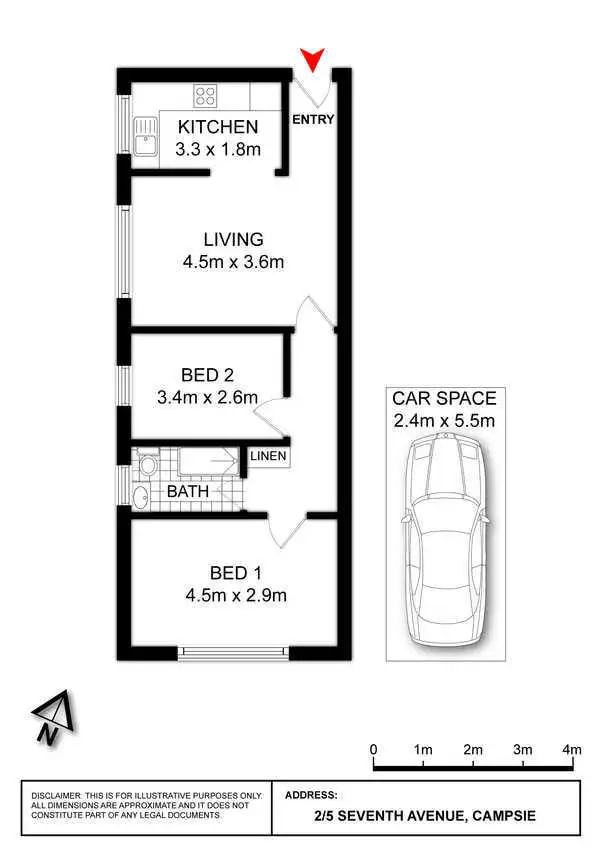 Floorplan of Homely unit listing, 2/5 Seventh Avenue, Campsie NSW 2194