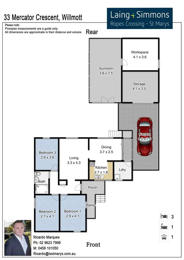 Floorplan of Homely house listing, 33 Mercator Crescent, Willmot NSW 2770