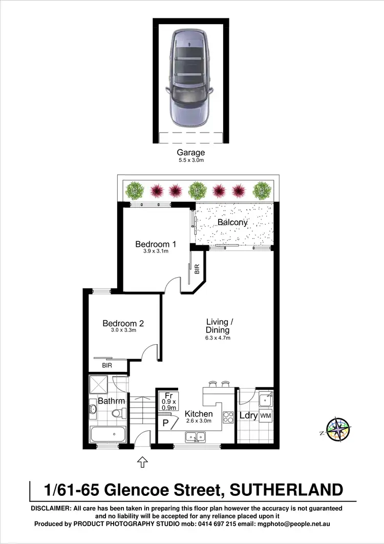 Floorplan of Homely unit listing, 1/61-65 Glencoe Street, Sutherland NSW 2232