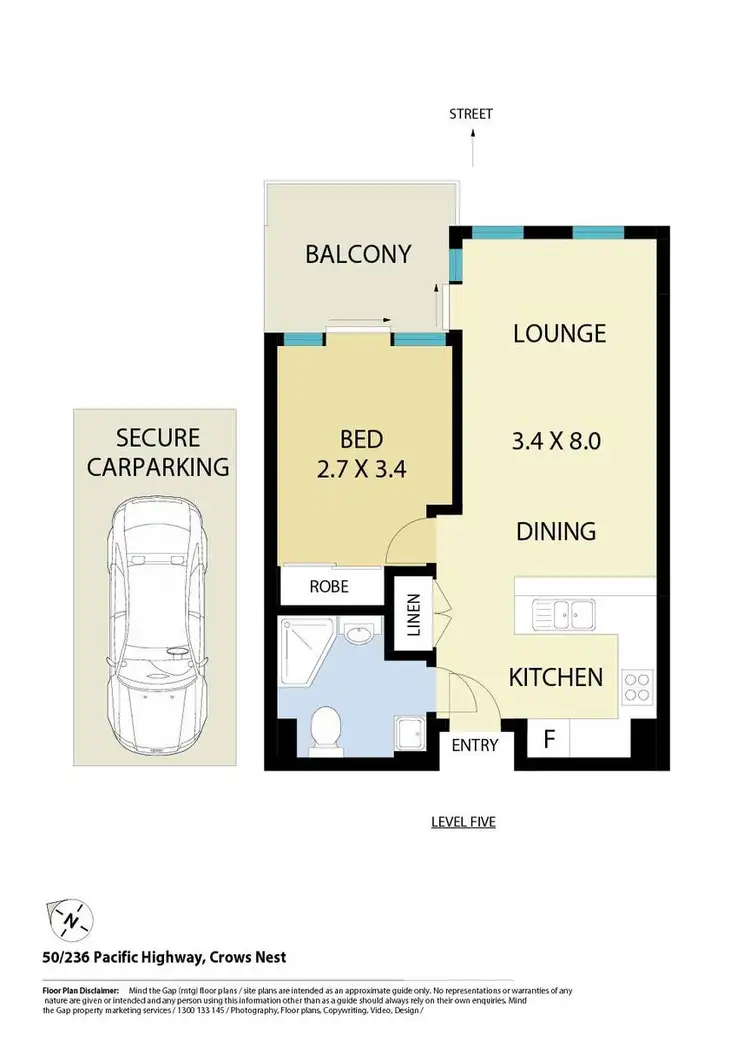 Floorplan of Homely apartment listing, Unit 50/236 Pacific Highway, Crows Nest NSW 2065