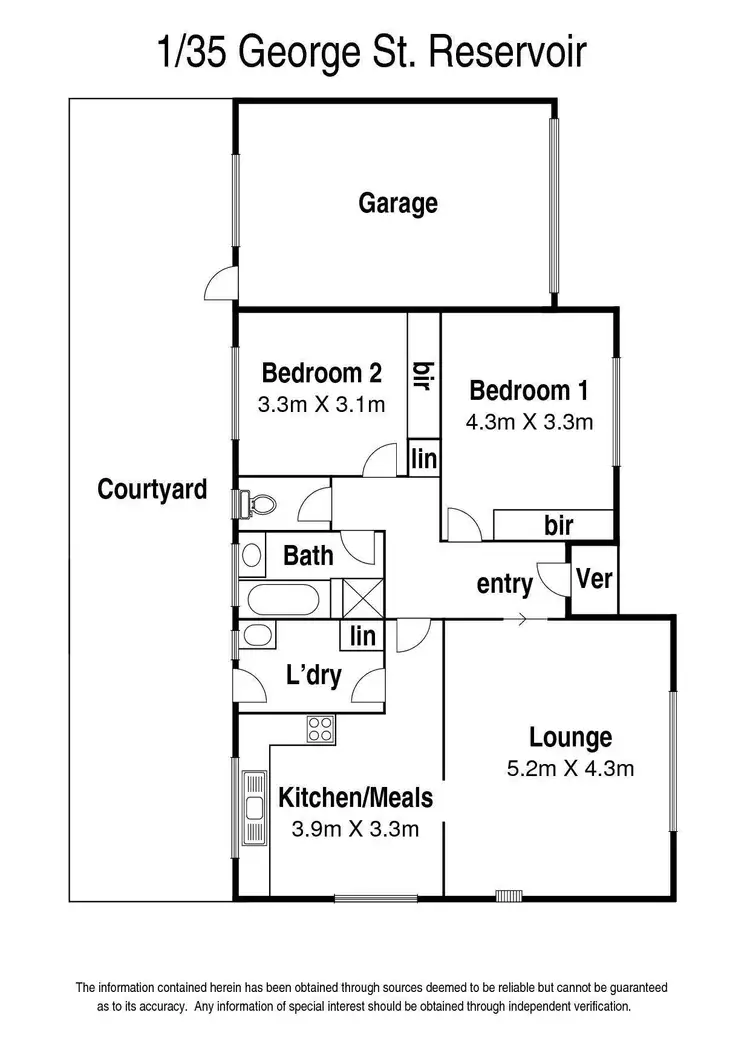 Floorplan of Homely unit listing, 1/35 George Street, Reservoir VIC 3073