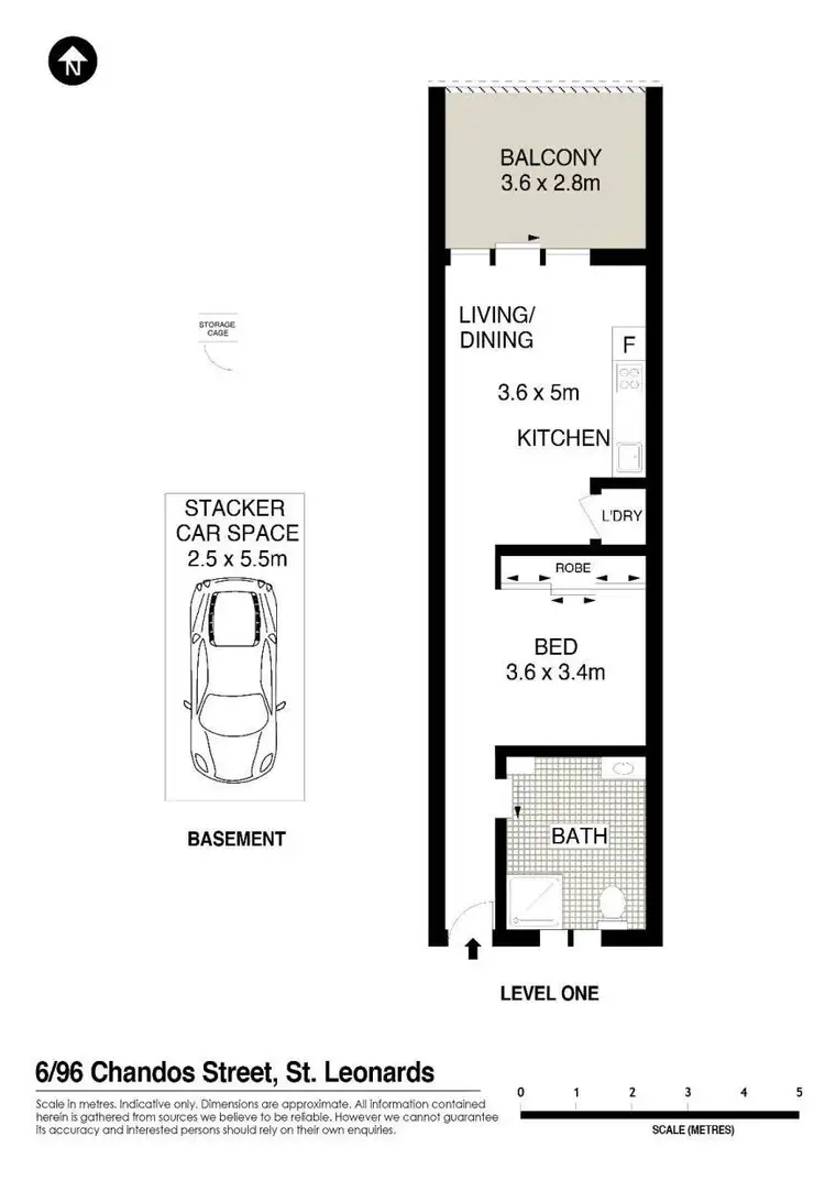 Floorplan of Homely studio listing, 6/96 Chandos Street, St Leonards NSW 2065