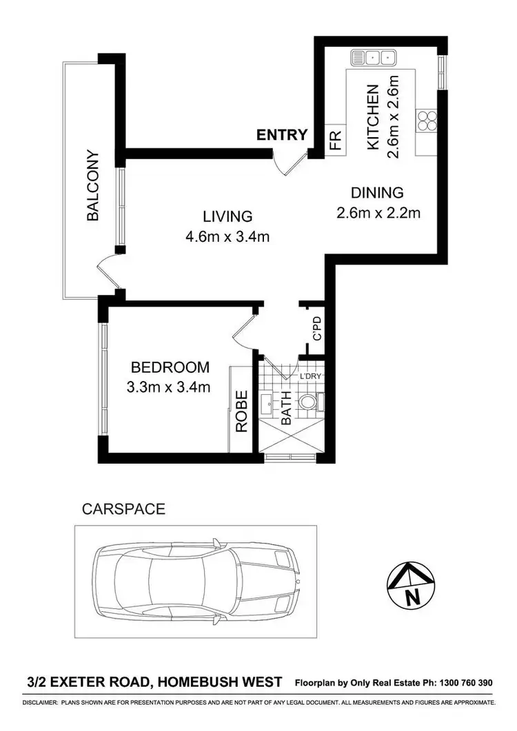Floorplan of Homely unit listing, 3/2 Exeter Road, Homebush West NSW 2140