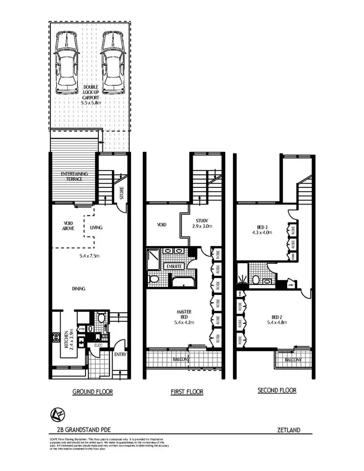 Floorplan of Homely house listing, 2B Grandstand Parade, Zetland NSW 2017