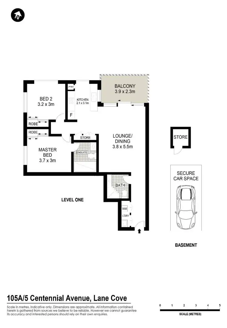 Floorplan of Homely apartment listing, 105A/5 Centennial Avenue, Lane Cove NSW 2066