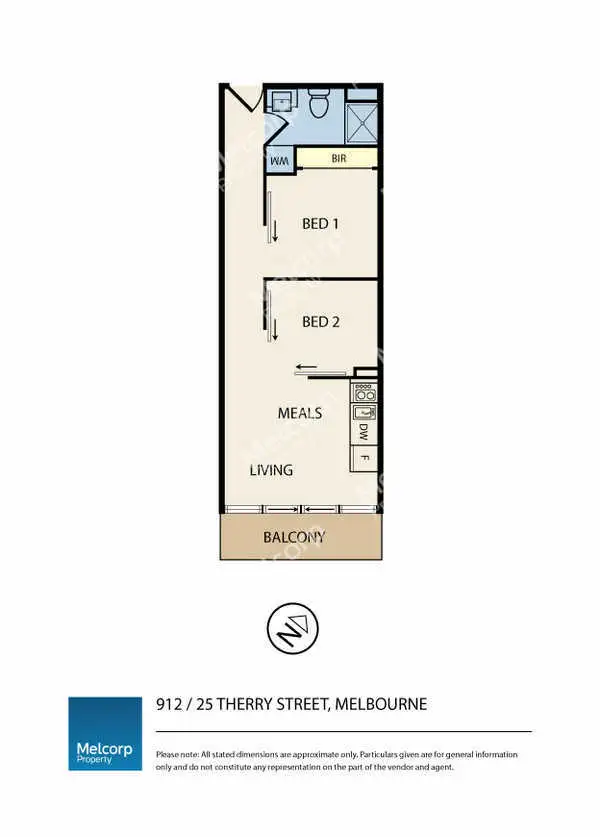 Floorplan of Homely apartment listing, 912/25 Therry Street, Melbourne VIC 3000