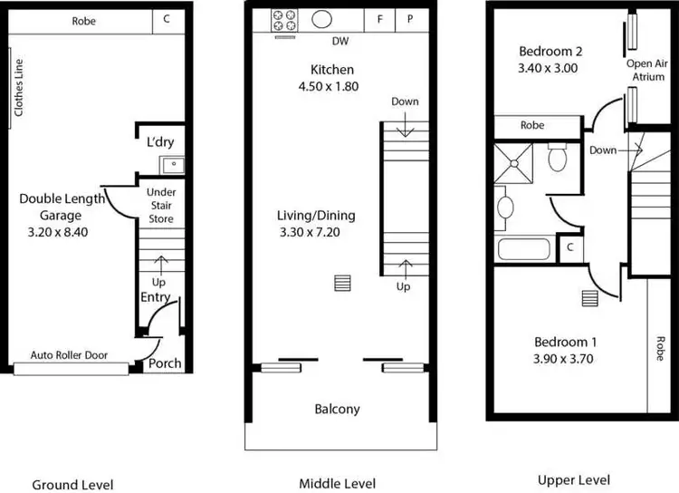Floorplan of Homely townhouse listing, 2/25 Gilles Street, Adelaide SA 5000