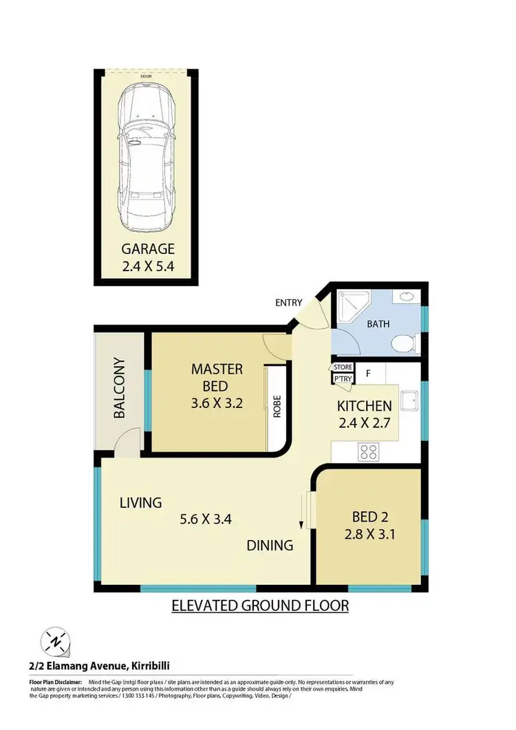 Floorplan of Homely apartment listing, Unit 2/2 Elamang Avenue, Kirribilli NSW 2061