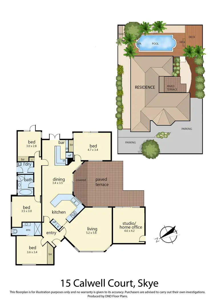Floorplan of Homely house listing, 15 Calwell Court, Skye VIC 3977