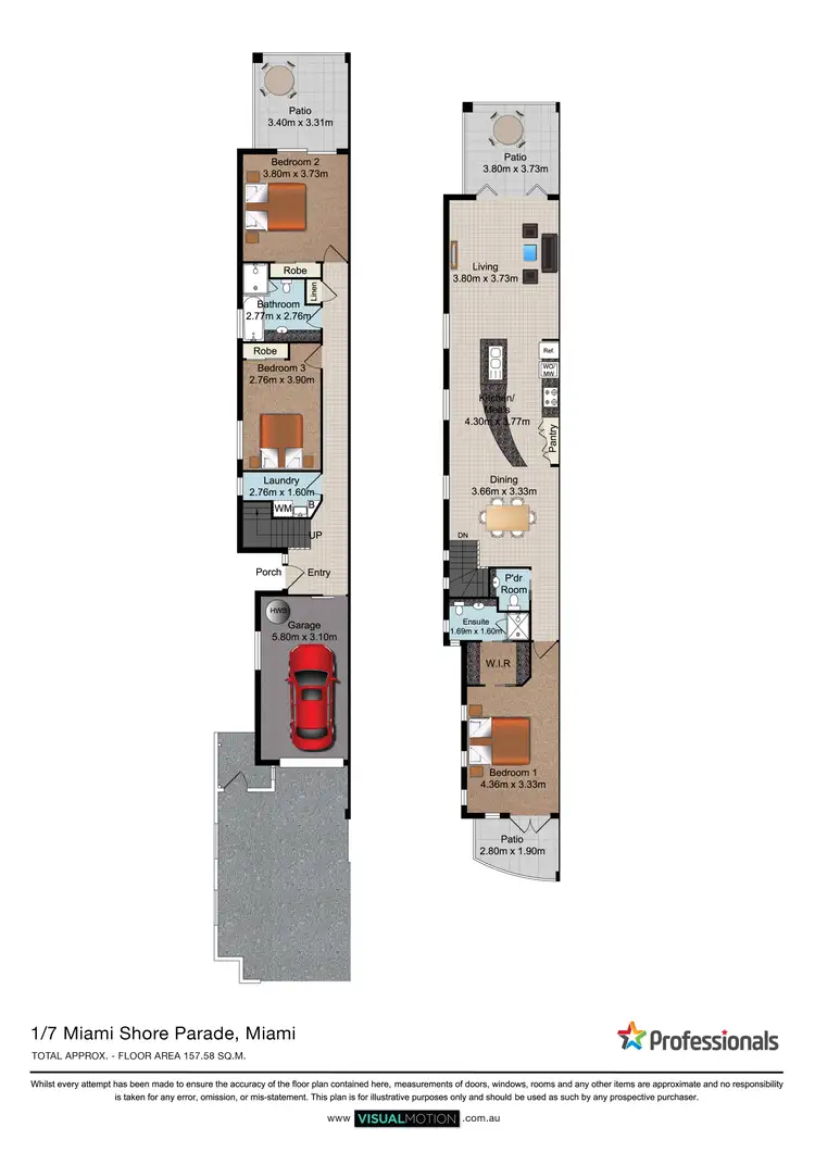 Floorplan of Homely villa listing, 1/7 Miami Shore Parade, Miami QLD 4220
