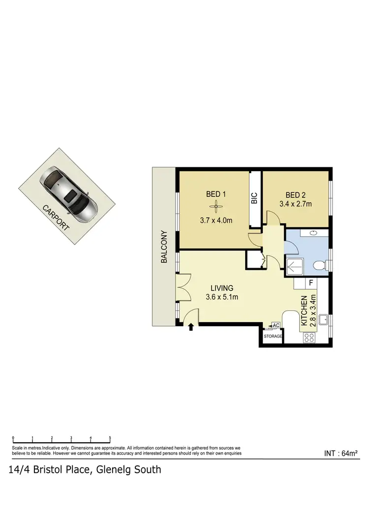 Floorplan of Homely unit listing, 14/4 Bristol Place, Glenelg South SA 5045