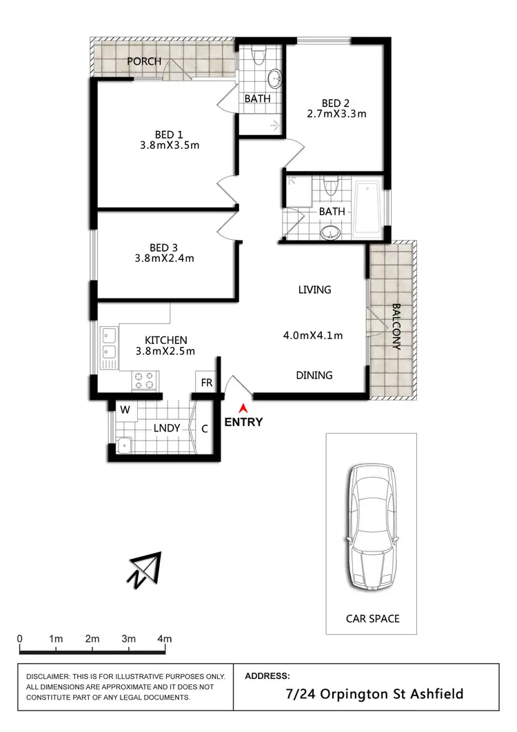 Floorplan of Homely unit listing, 7/24 Orpington Street, Ashfield NSW 2131