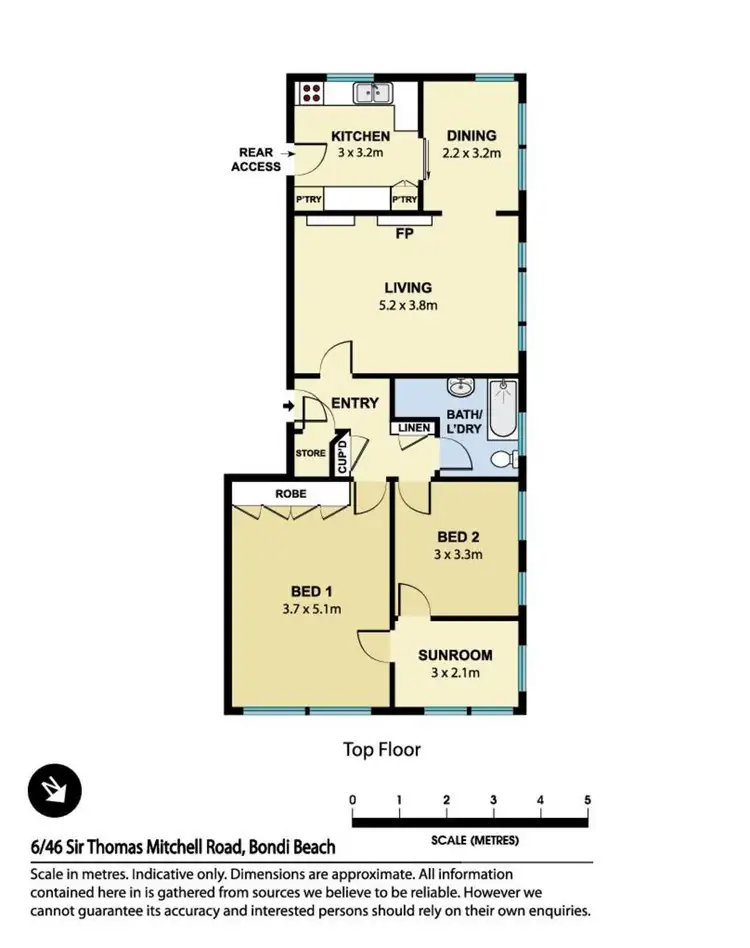 Floorplan of Homely apartment listing, Unit 6/46 Sir Thomas Mitchell Road, Bondi Beach NSW 2026