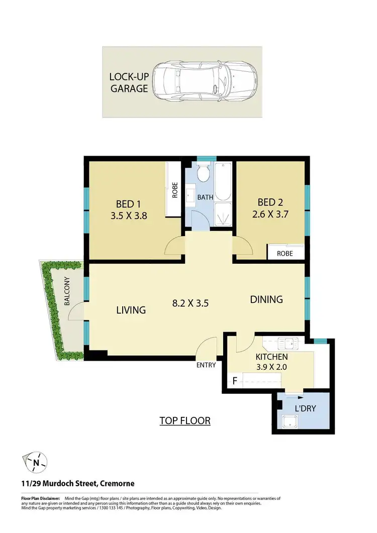 Floorplan of Homely apartment listing, 11/29 Murdoch Street, Cremorne NSW 2090