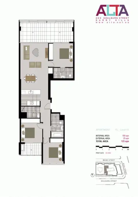 Floorplan of Homely apartment listing, 75/200 Goulburn Street, Surry Hills NSW 2010