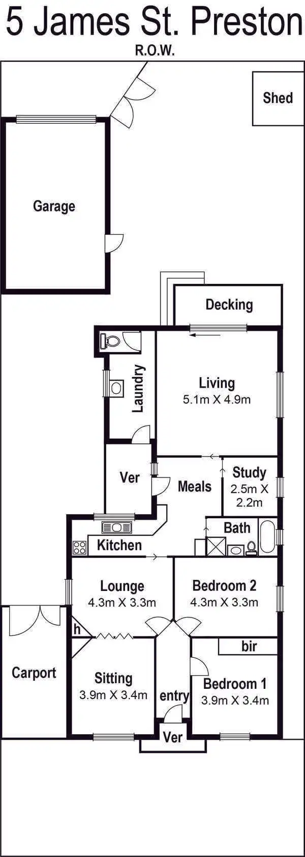 Floorplan of Homely house listing, 5 James Street, Preston VIC 3072