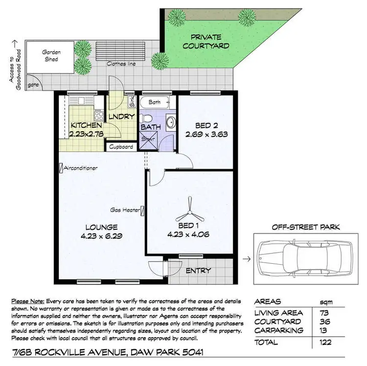 Floorplan of Homely unit listing, 7/6b Rockville Avenue, Daw Park SA 5041