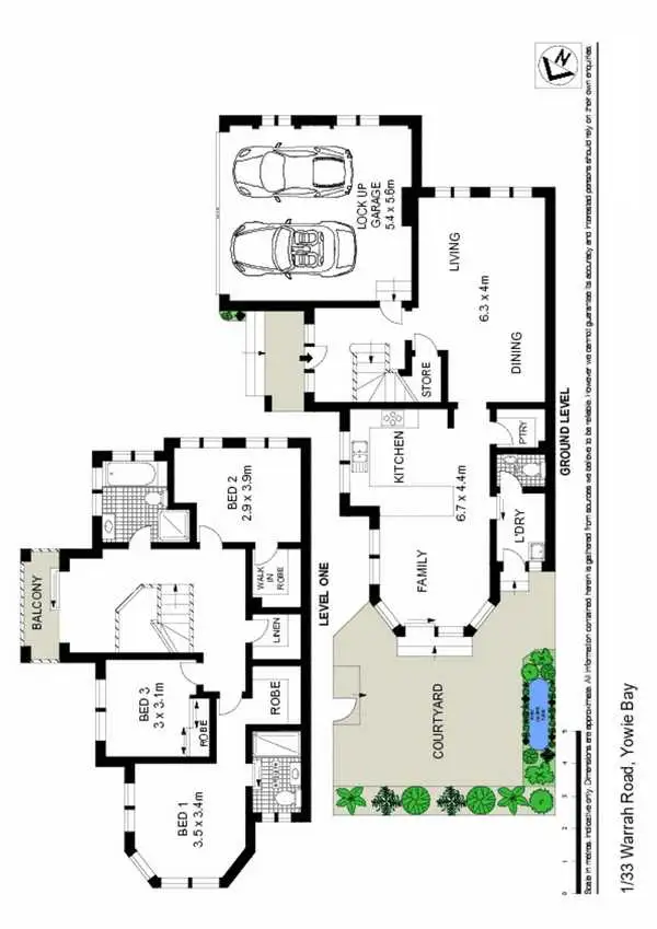 Floorplan of Homely townhouse listing, 1/33 Warrah Road, Yowie Bay NSW 2228