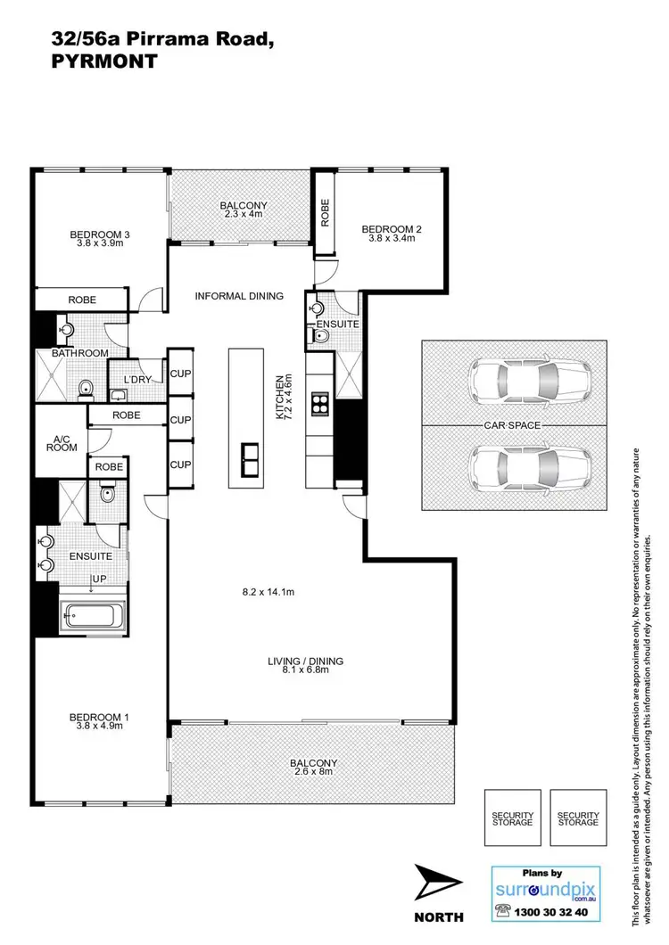 Floorplan of Homely apartment listing, 32/56A Pirrama Road, Pyrmont NSW 2009