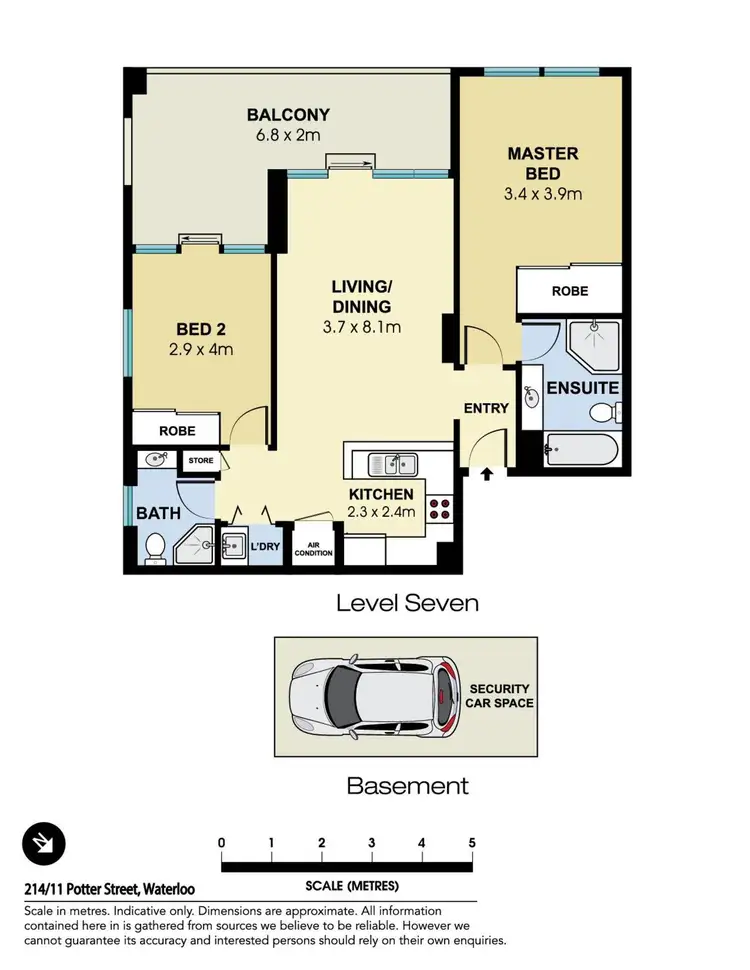 Floorplan of Homely apartment listing, 214/11 Potter Street, Waterloo NSW 2017