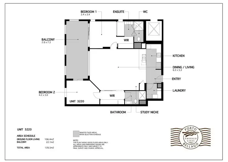 Floorplan of Homely unit listing, 3220/3030 The Boulevard, Carrara QLD 4211