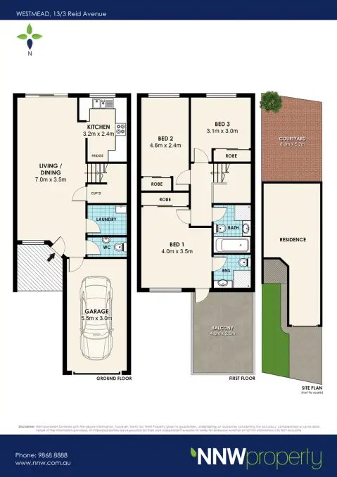 Floorplan of Homely townhouse listing, 13/3 Reid Avenue, Westmead NSW 2145