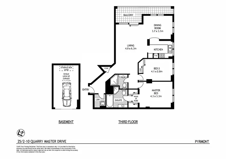 Floorplan of Homely apartment listing, 25/2-10 Quarry Master Drive, Pyrmont NSW 2009