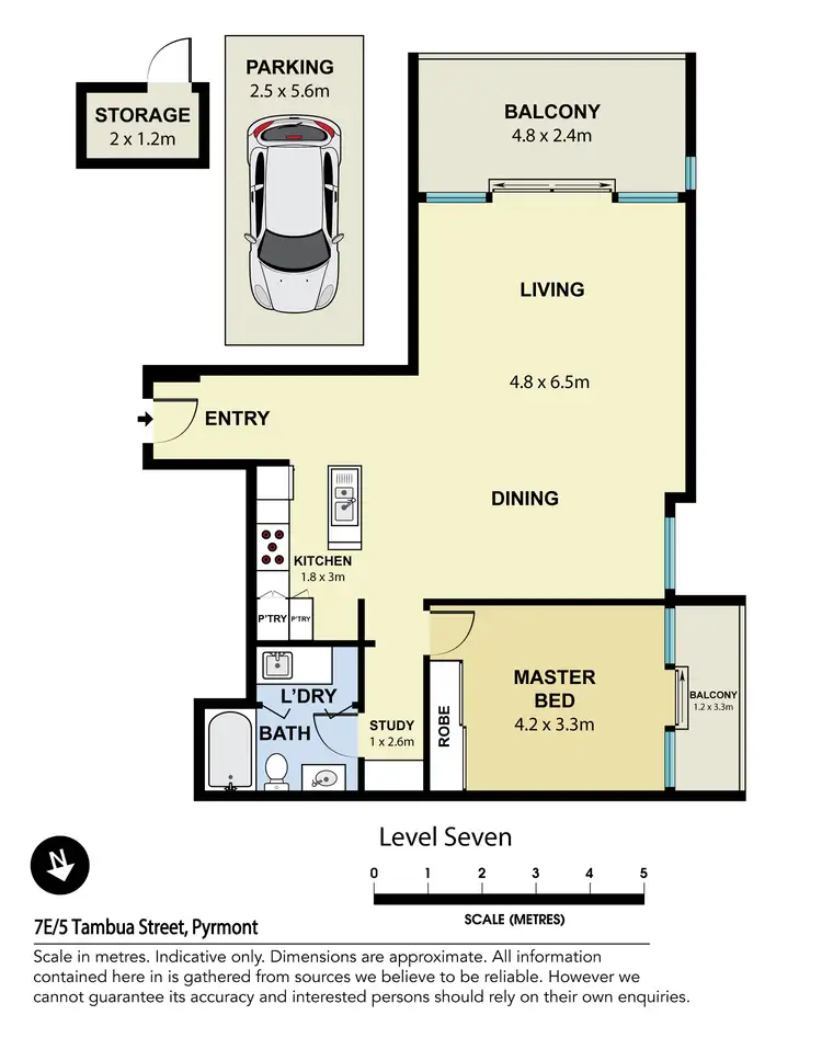 Floorplan of Homely apartment listing, 7E/5 Tambua Street, Pyrmont NSW 2009