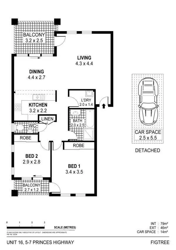 Floorplan of Homely unit listing, 16/5-7 Princes Highway, Figtree NSW 2525