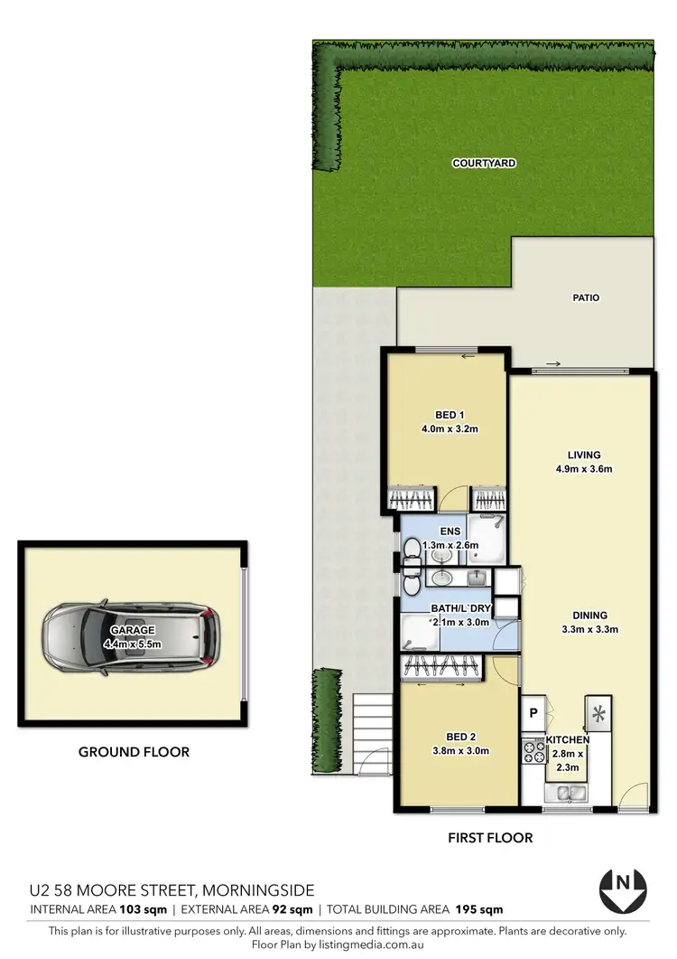 Floorplan of Homely unit listing, 2/58 Moore Street, Morningside QLD 4170