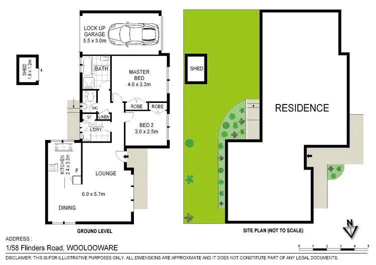 Floorplan of Homely villa listing, 1/58 Flinders Road, Woolooware NSW 2230