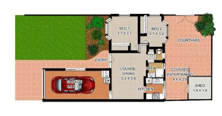 Floorplan of Homely unit listing, 46/10 Melody Court, Warana QLD 4575